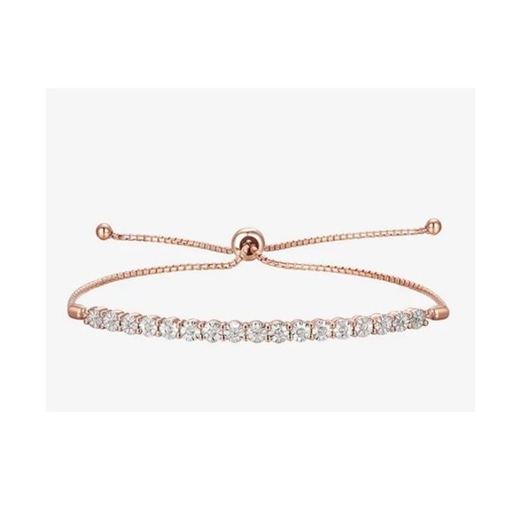 Swarovski Tennis Slider Bracelet in Rose Gold - Picture 2 of 2